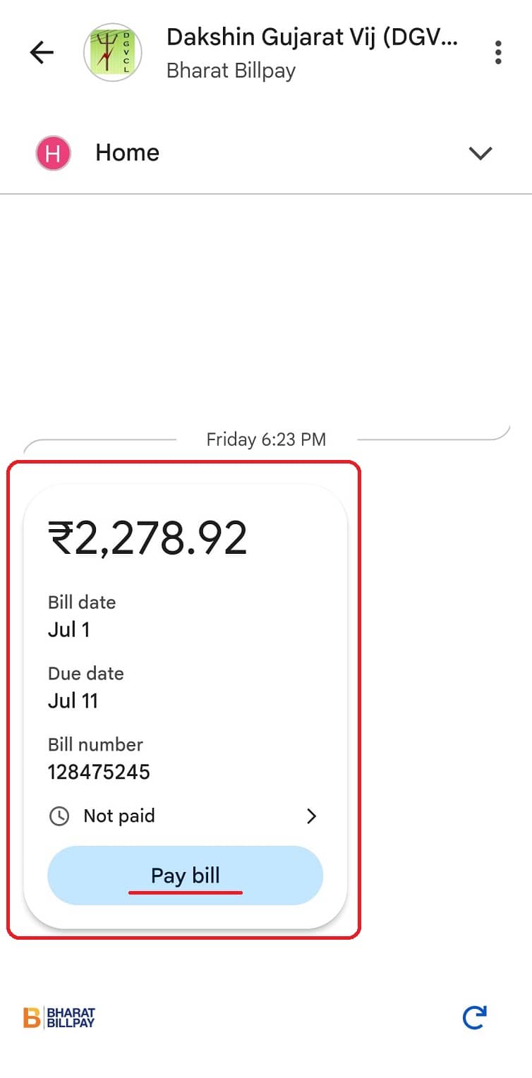 dgvcl bill check using gpay