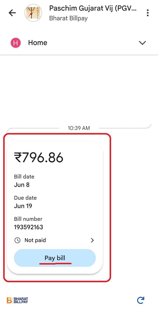 check pgvcl bill using gpay