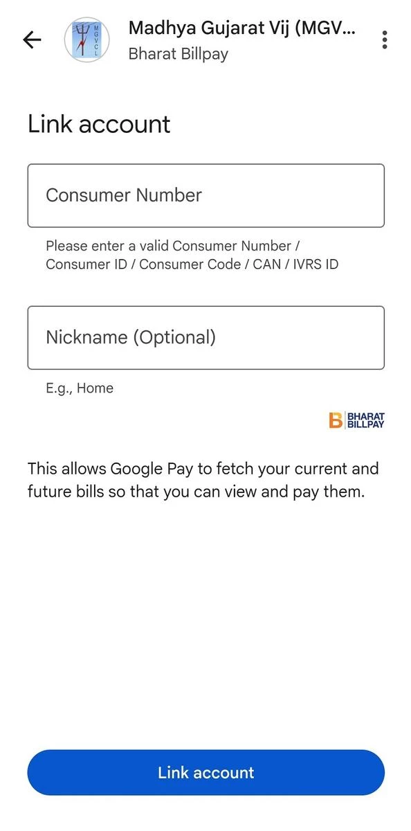 Check MGVCL Bill using Google Pay