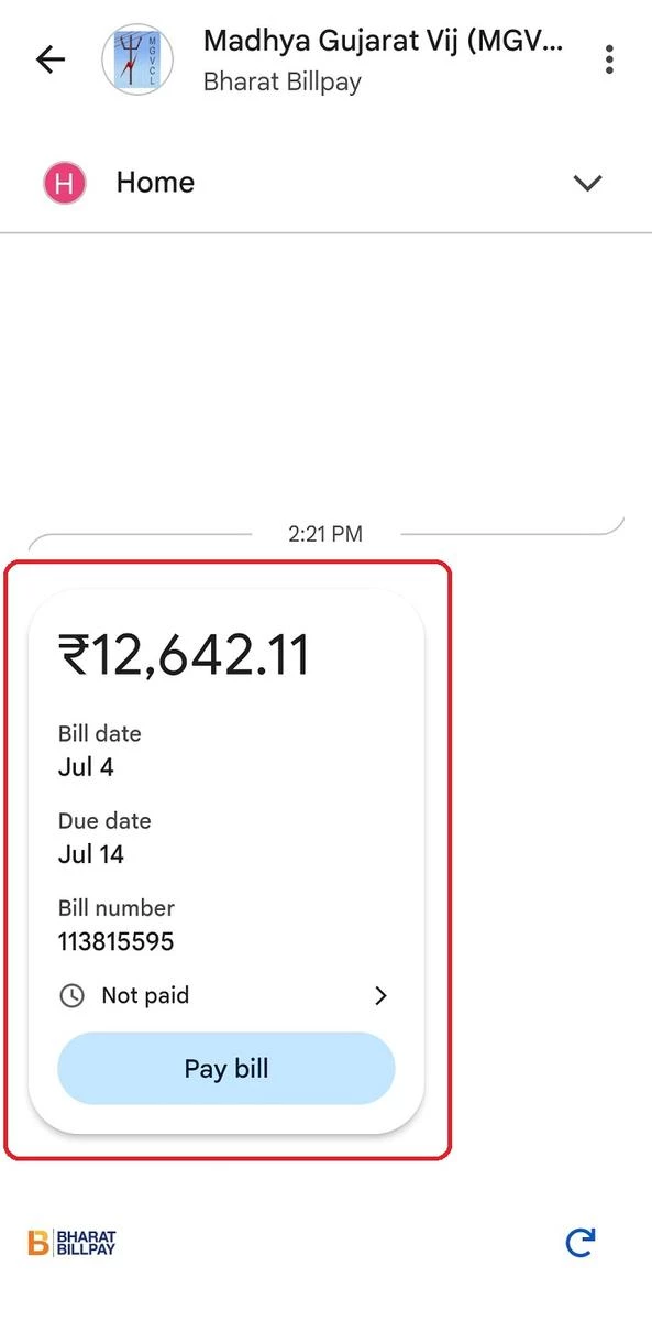 Check MGVCL Bill using Google Pay