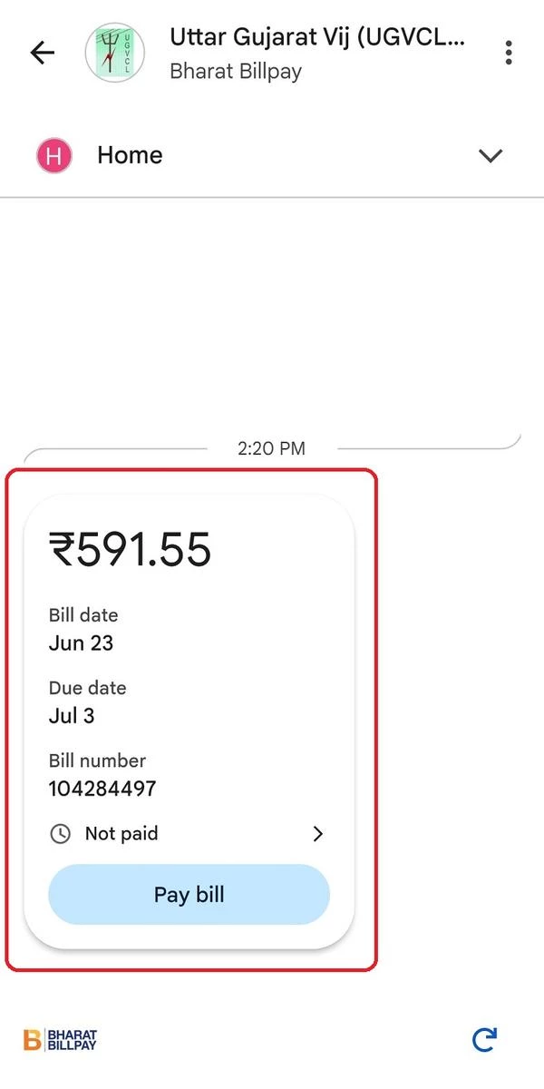 Check UGVCL Bill using Google Pay