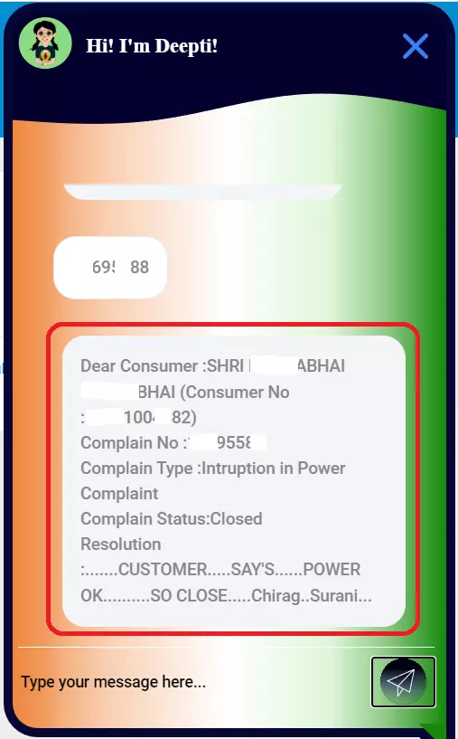 MGVCL Complaint Status