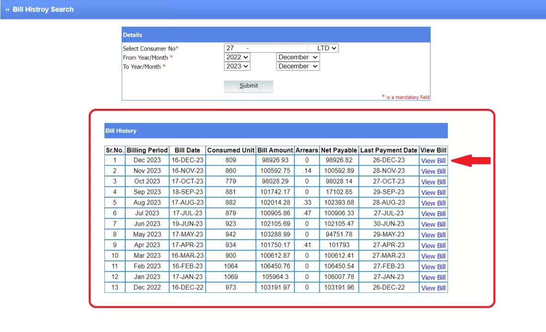 PGVCL HT Bill Download