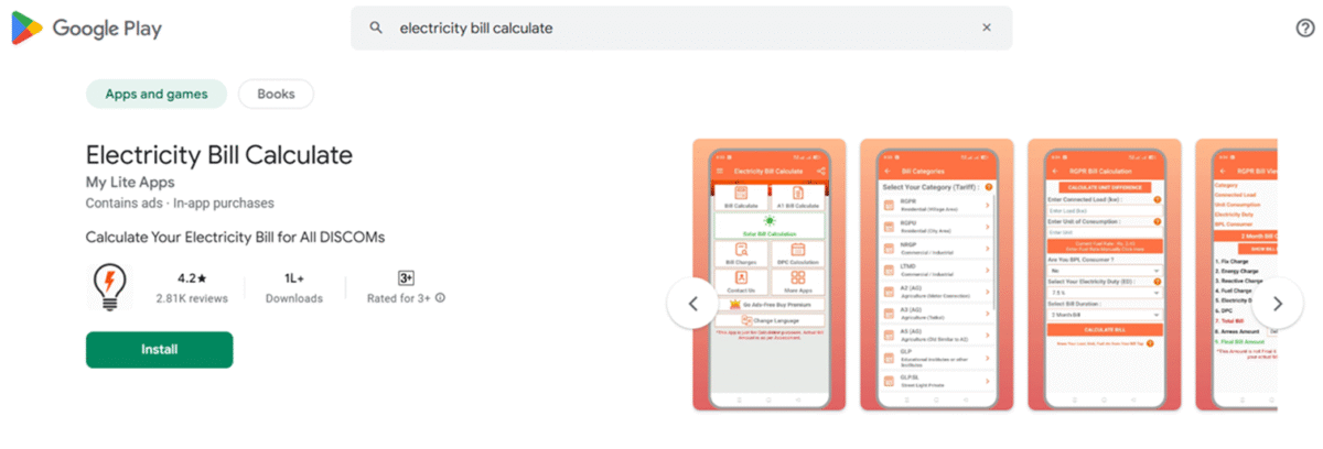 Electricity Bill Calculate App
